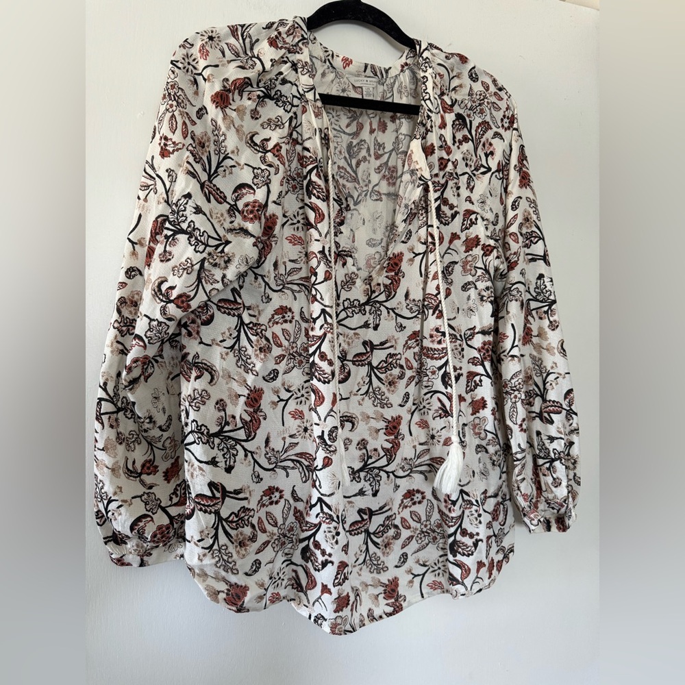 Floral blouse with tassels by Lucky Brand - Picture 2 of 8